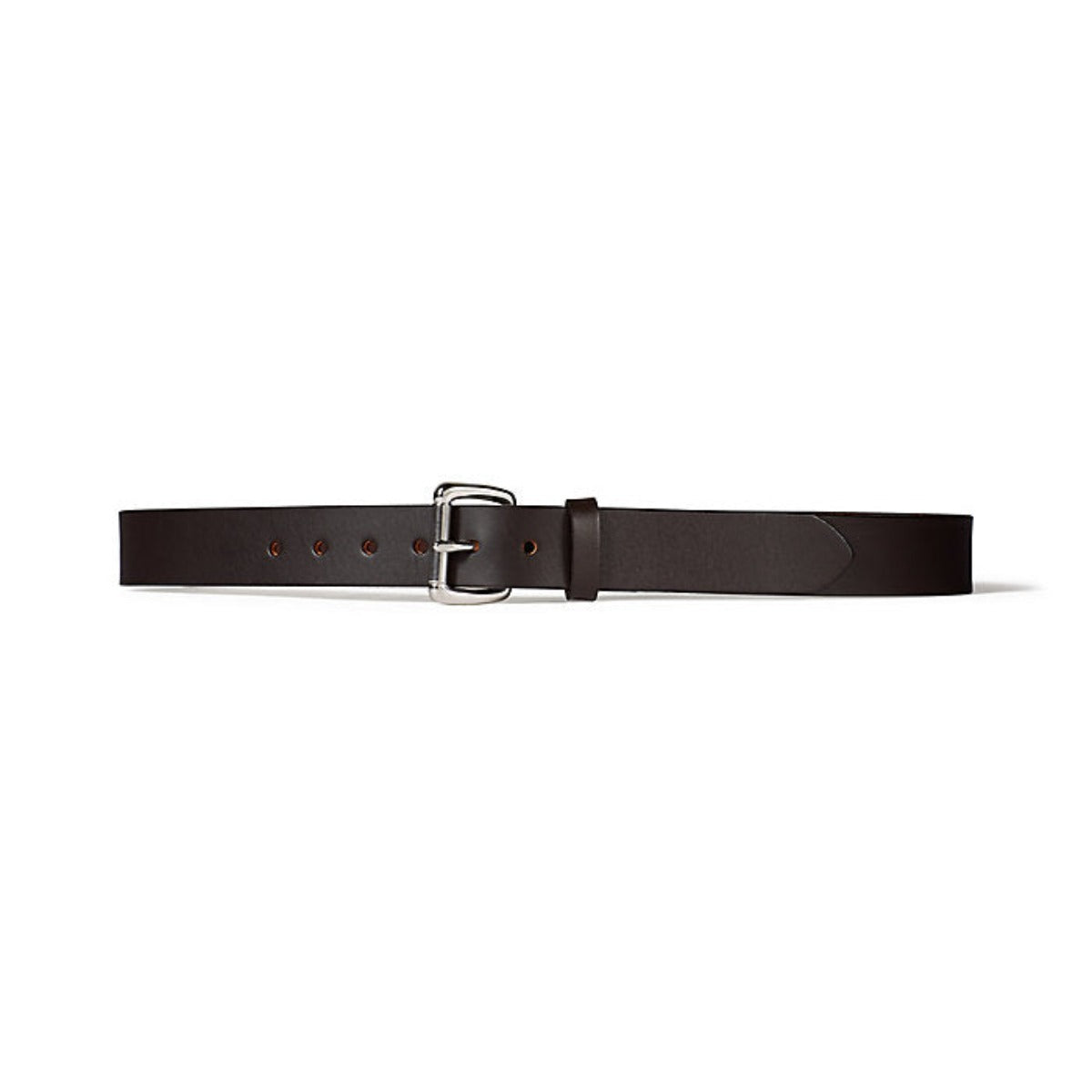 1 1/4" Leather Belt | Brown & Stainless