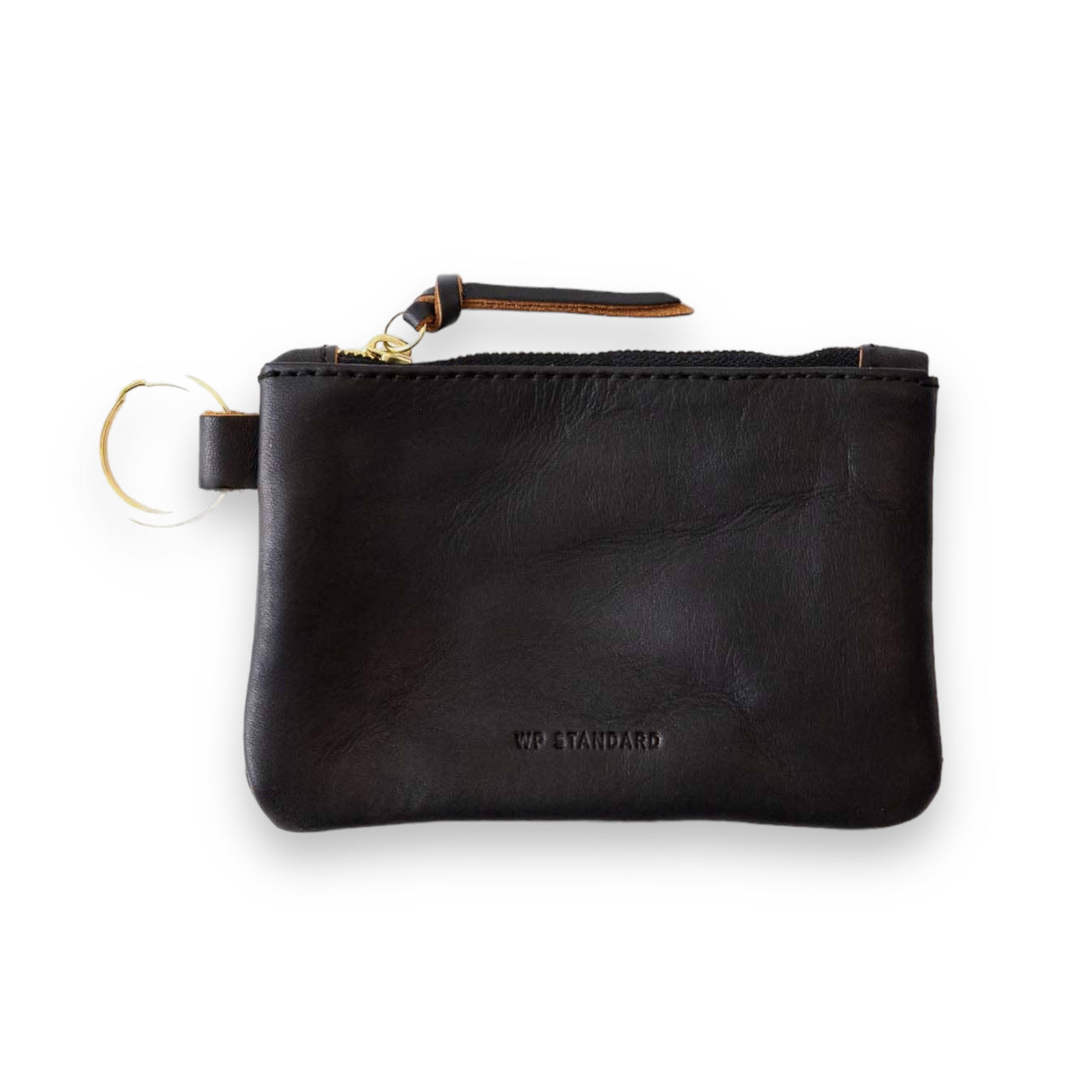 Leather Zip Key Pouch | Desert Black