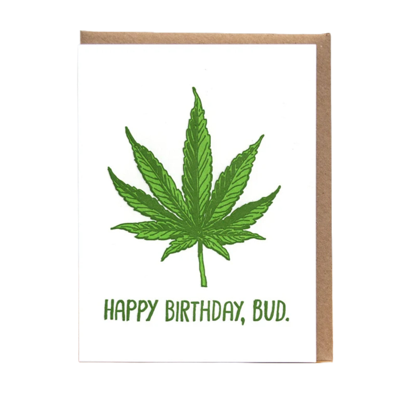 Happy Birthday Bud Letterpress Card
