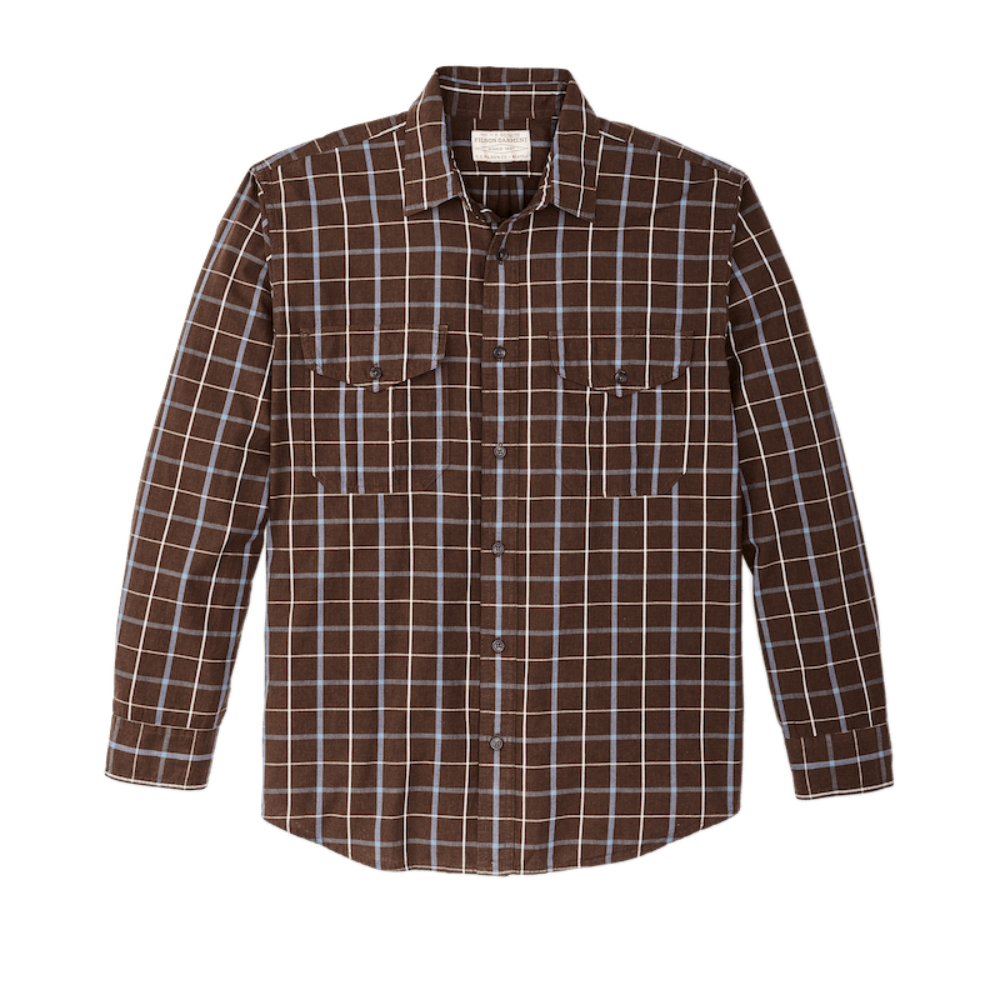Washed Feather Cloth Shirt | Brown, Blue, White Tattersall