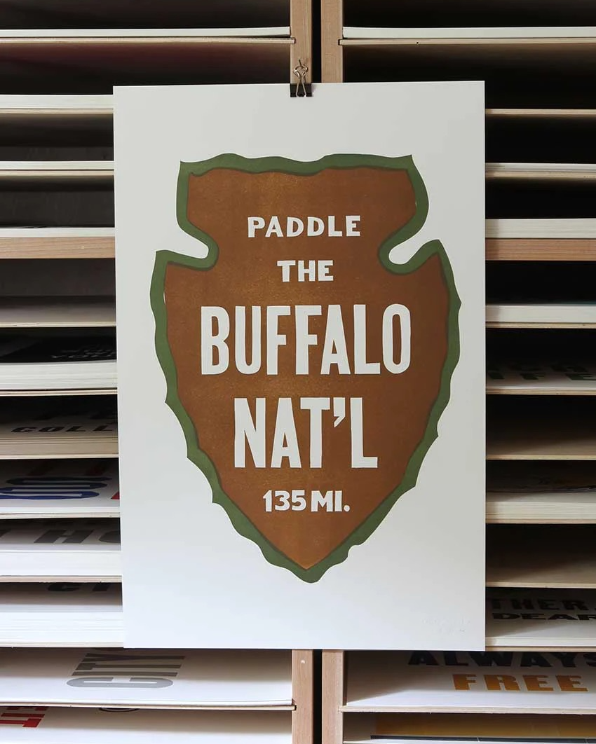 Paddle Buffalo Print