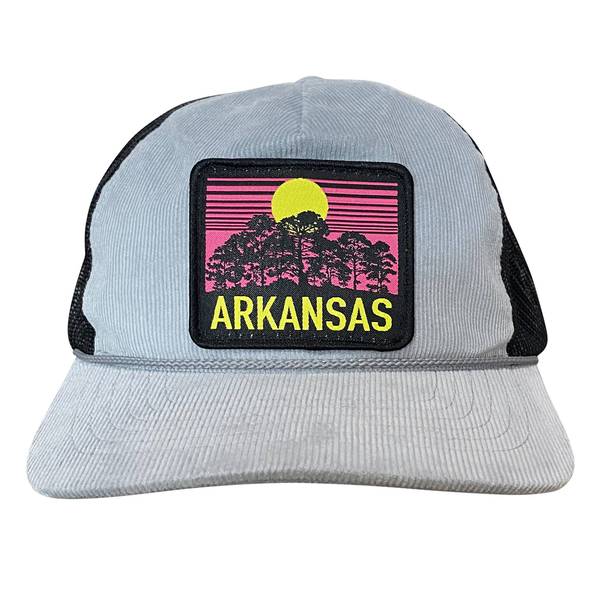 Arkansas Sunset Trucker Hat | Gray Corduroy