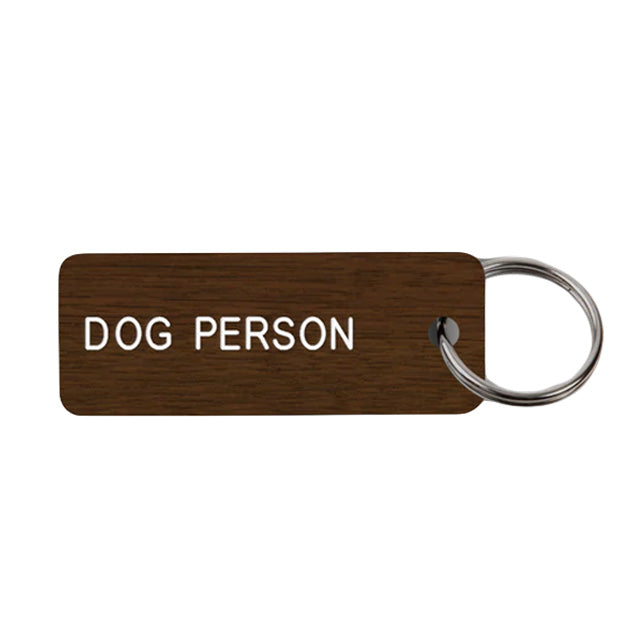 Keytag | Woodgrain Dog Person