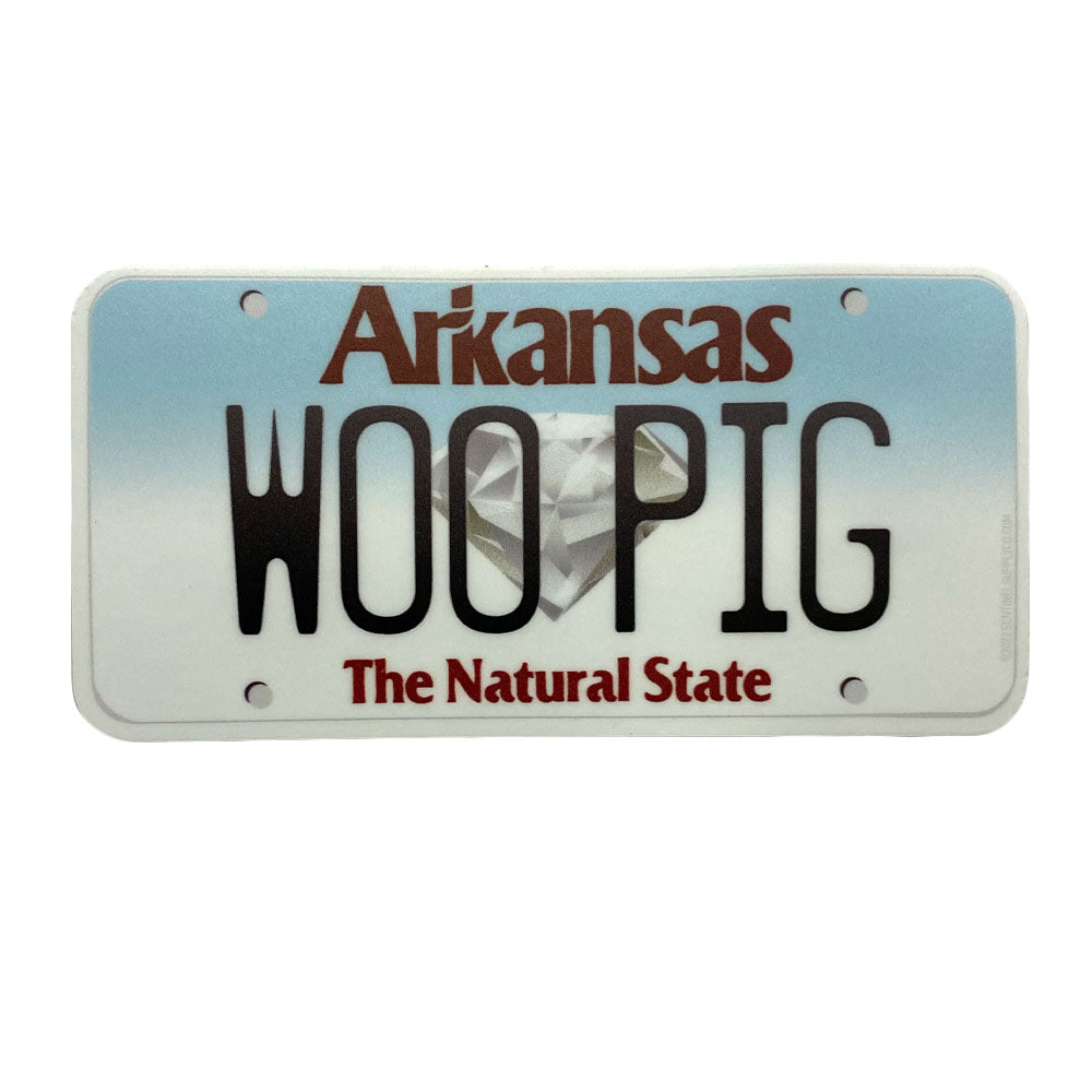 Woo Pig Arkansas License Plate Sticker