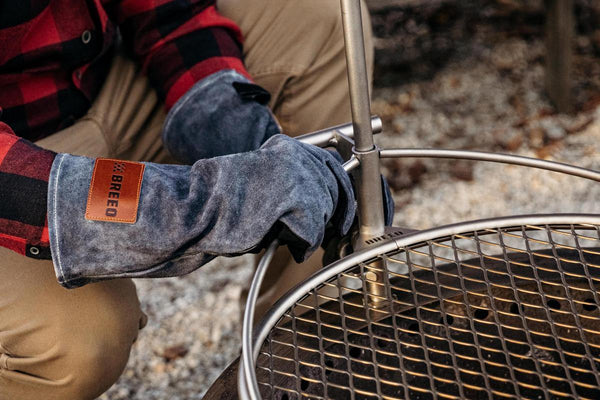 Leather Fire Gloves | Grey