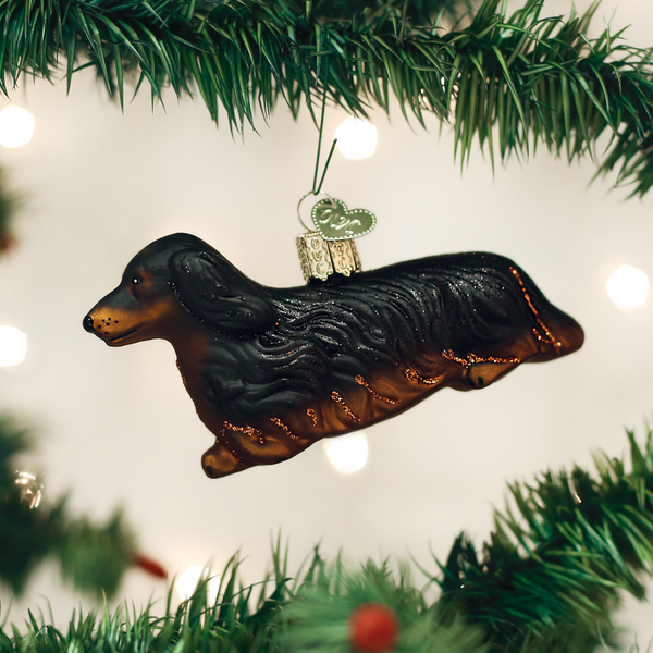 Long-Haired Dachshund Ornament