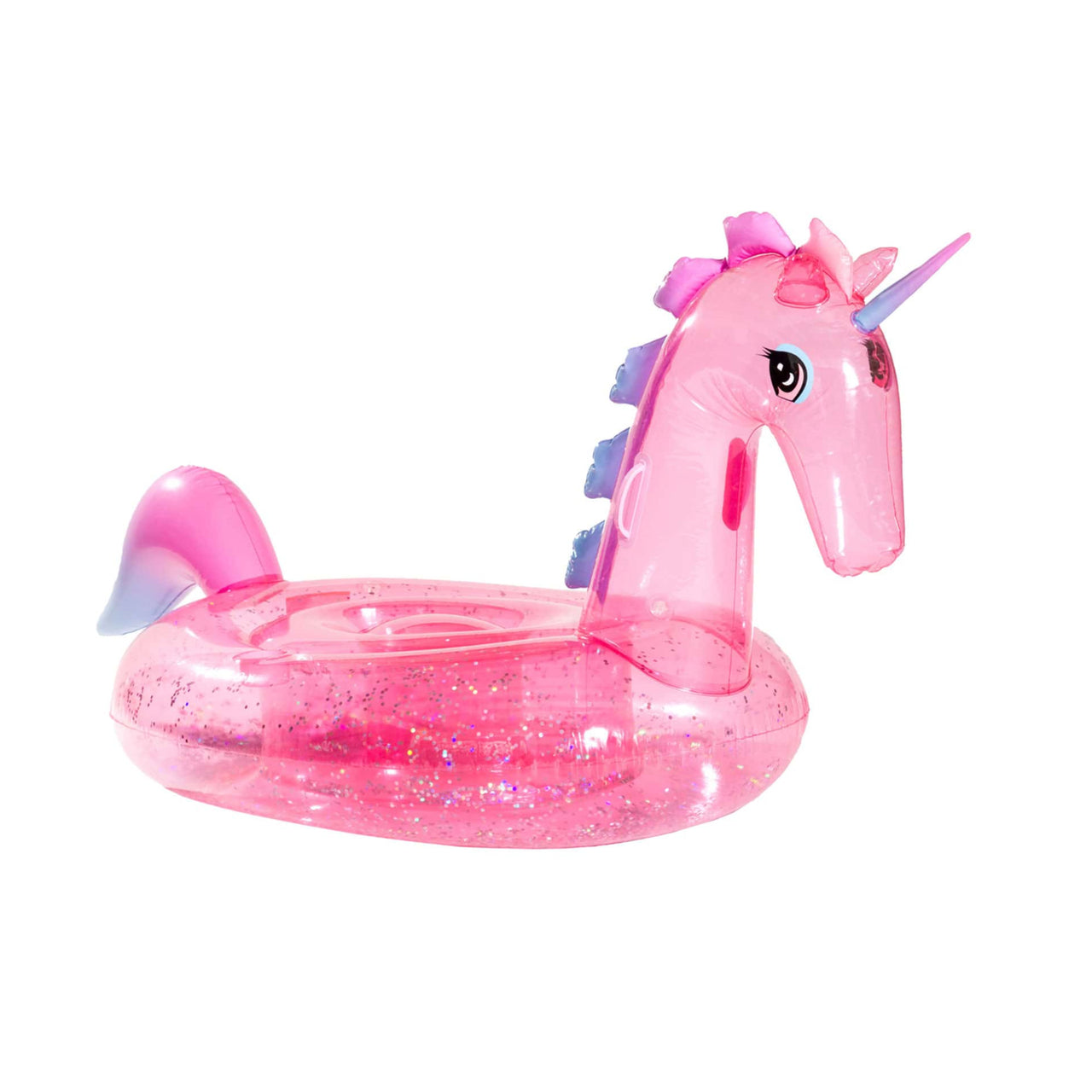 Clear Pink Glitter Unicorn