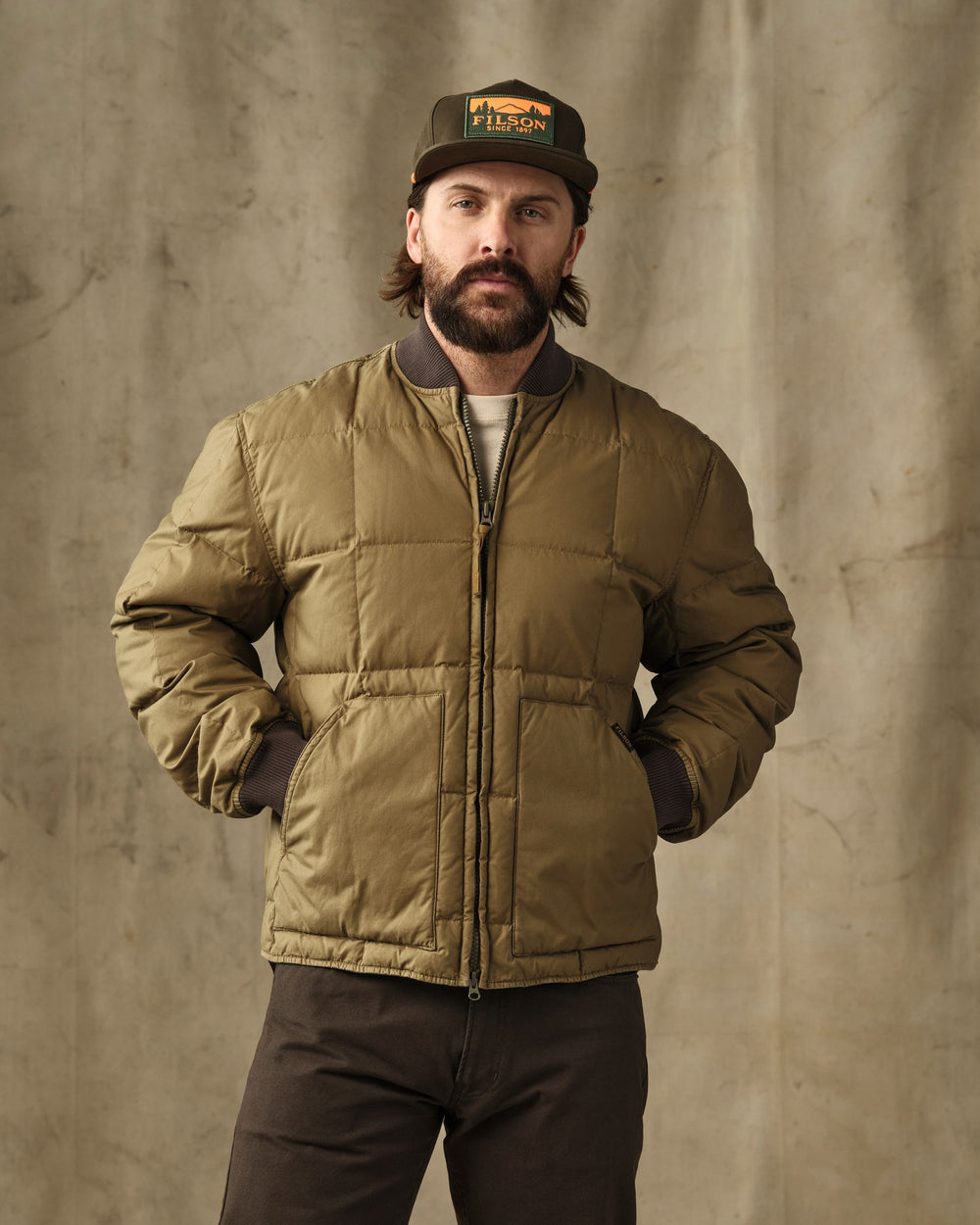 Heritage Cotton Down Jacket | Light Brown