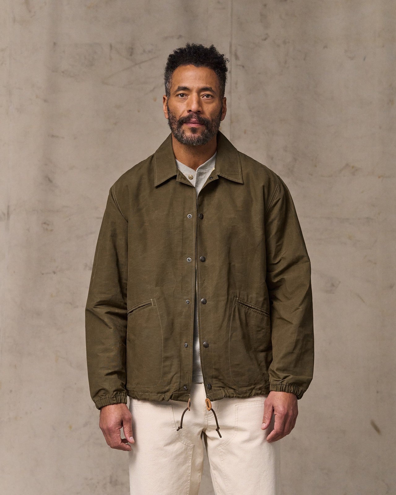 Dry Wax Windbreaker | Military Olive