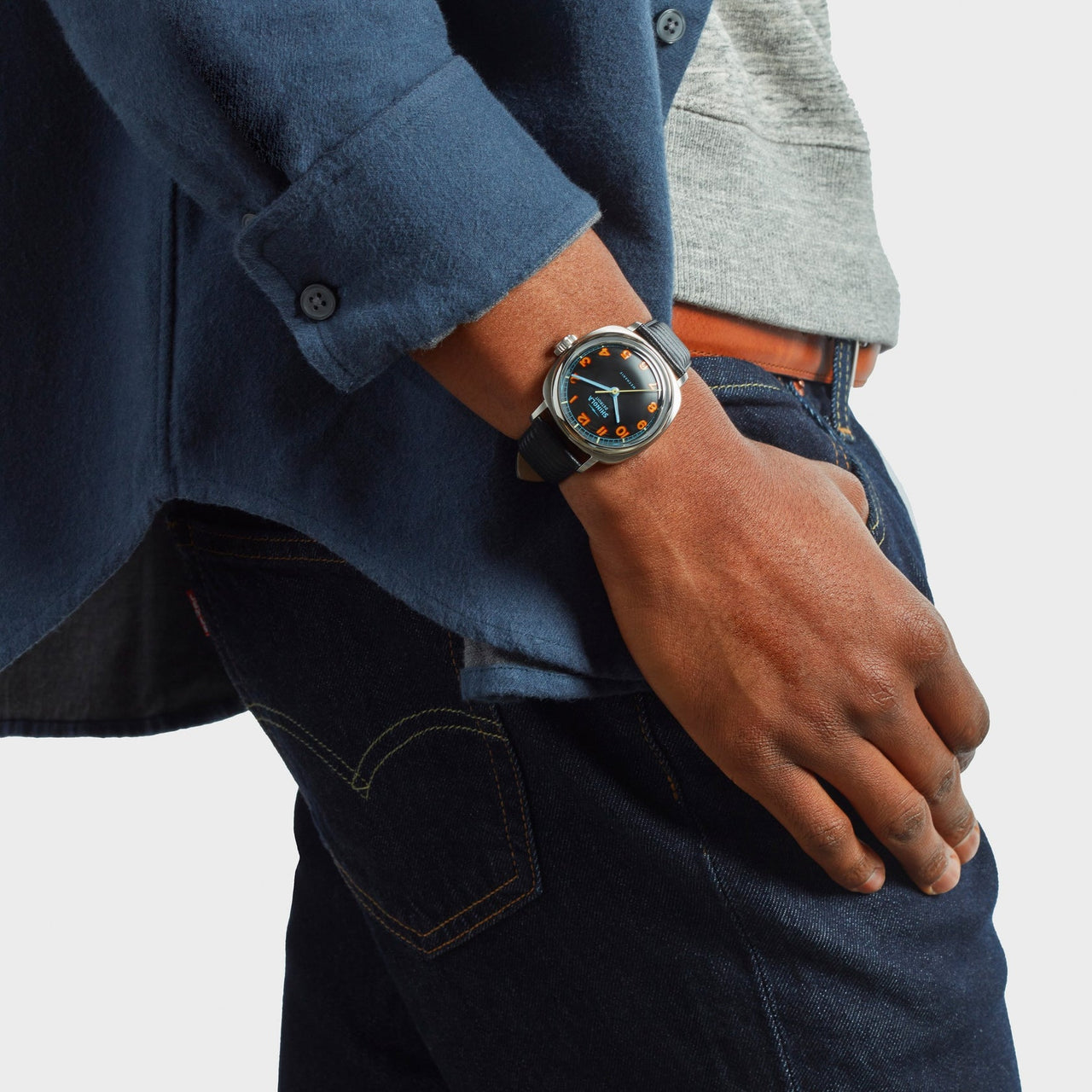 The Mechanic 39mm | Black & Orange