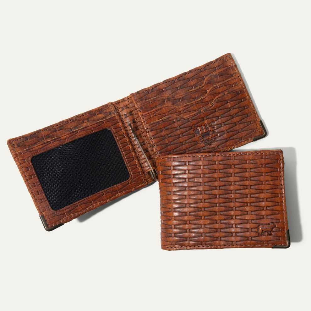 The Industrialist Billfold | Cognac Basketweave