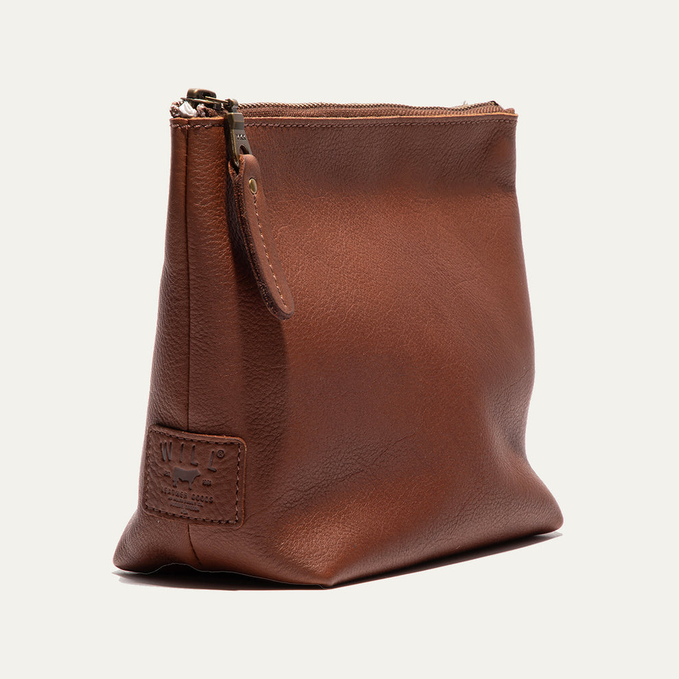Seneca Square Leather Pouch | Cognac
