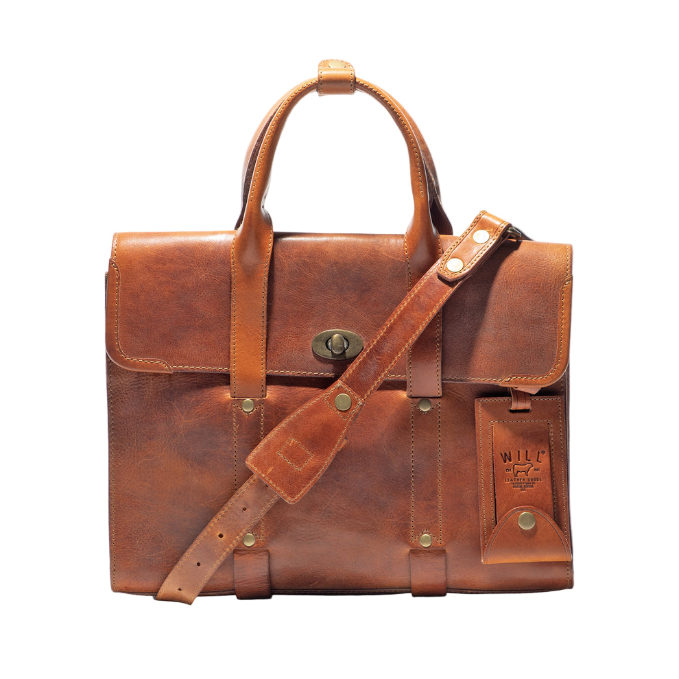 William Slim Briefcase | Cognac