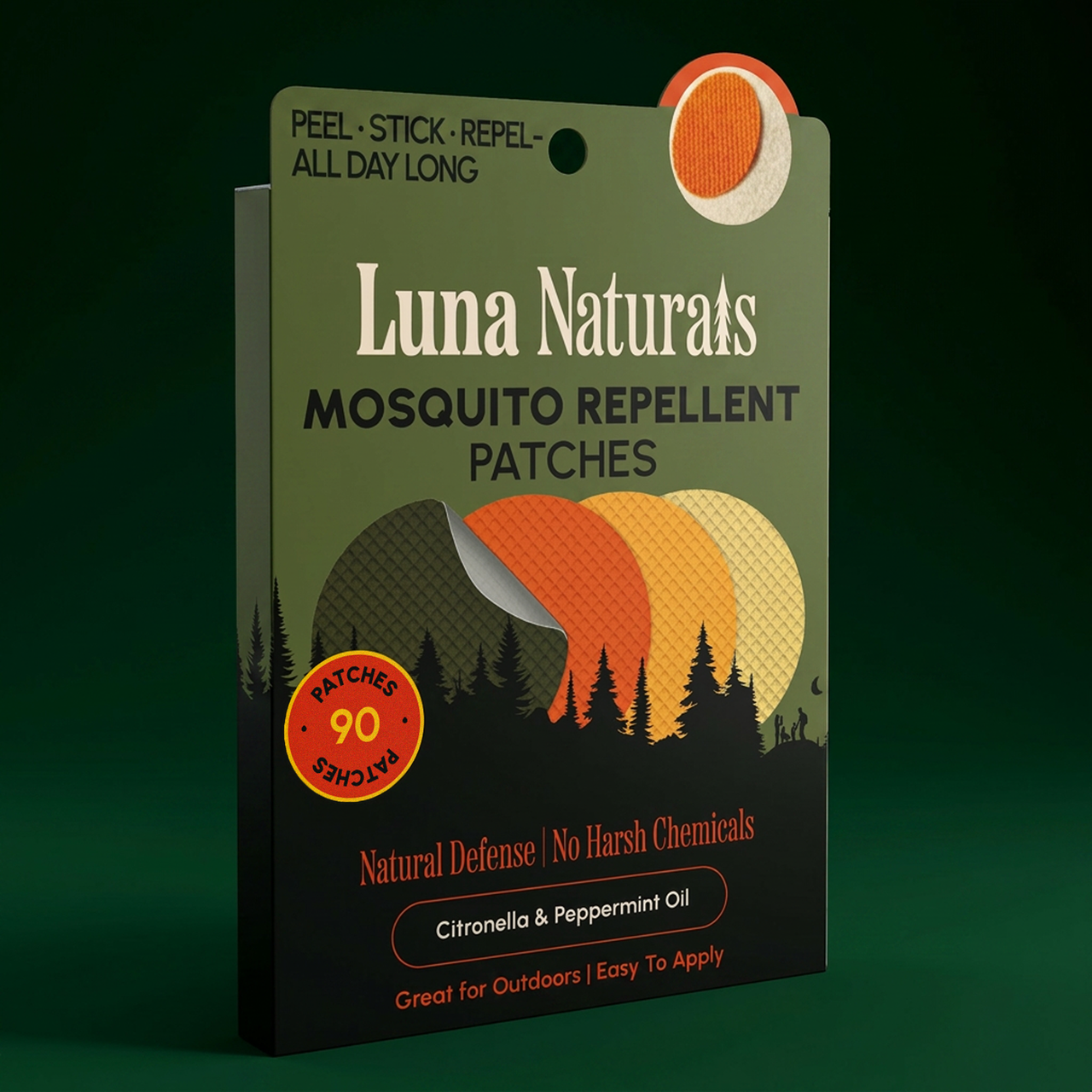 Mosquito Repellent Patches 90 Pack | Fresh & Herbal