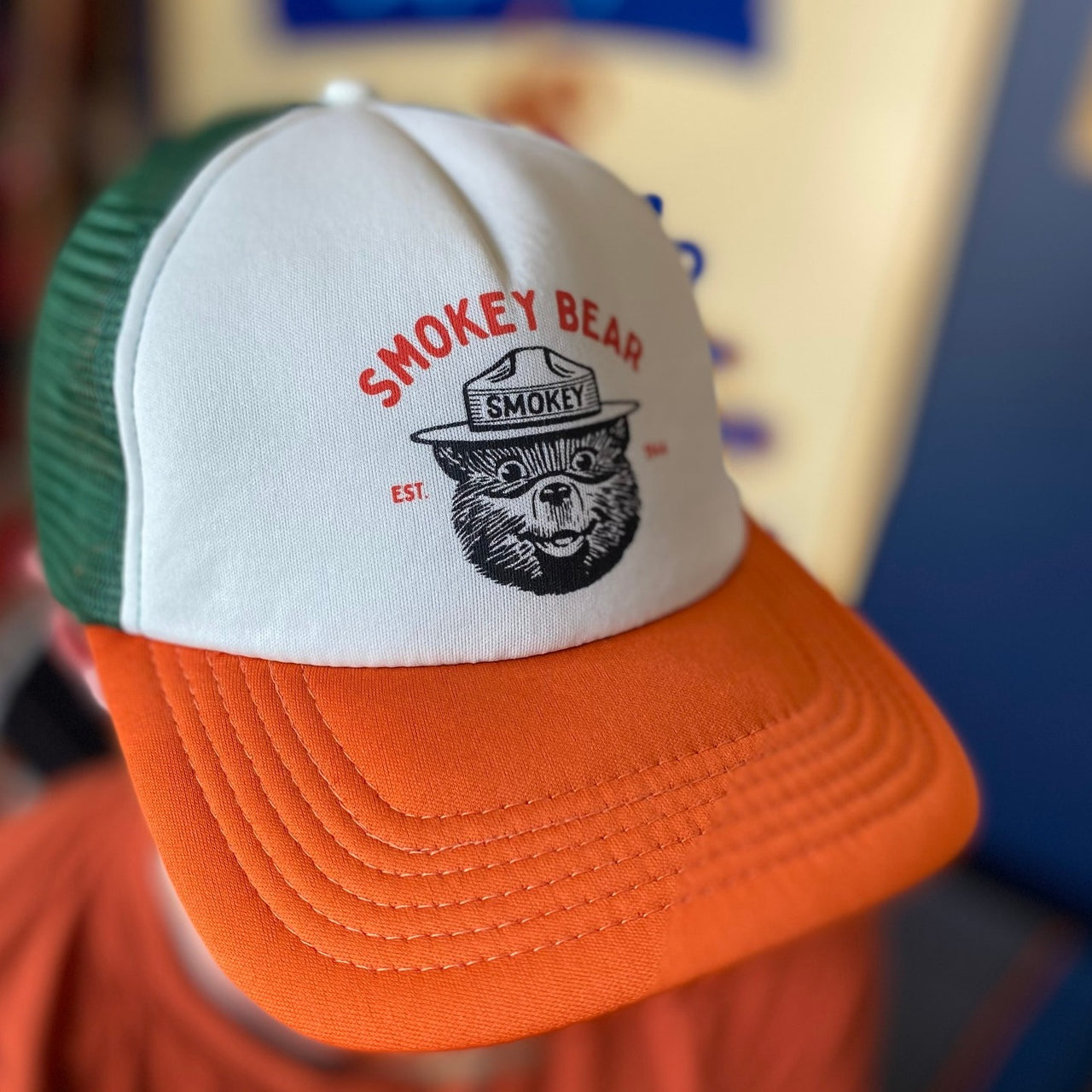 Smokey Varsity Foam Trucker Hat | Cream