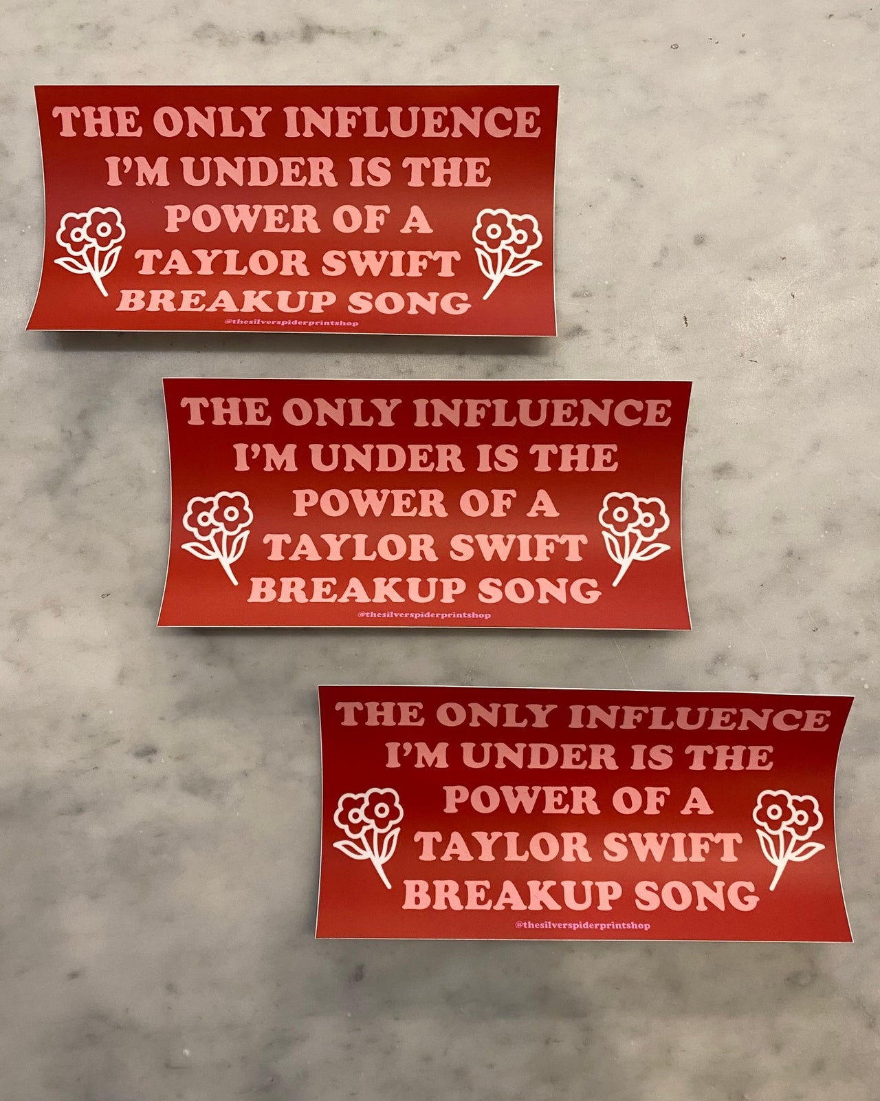 Under the Influence of a Taylor Swift Song Bumper Sticker