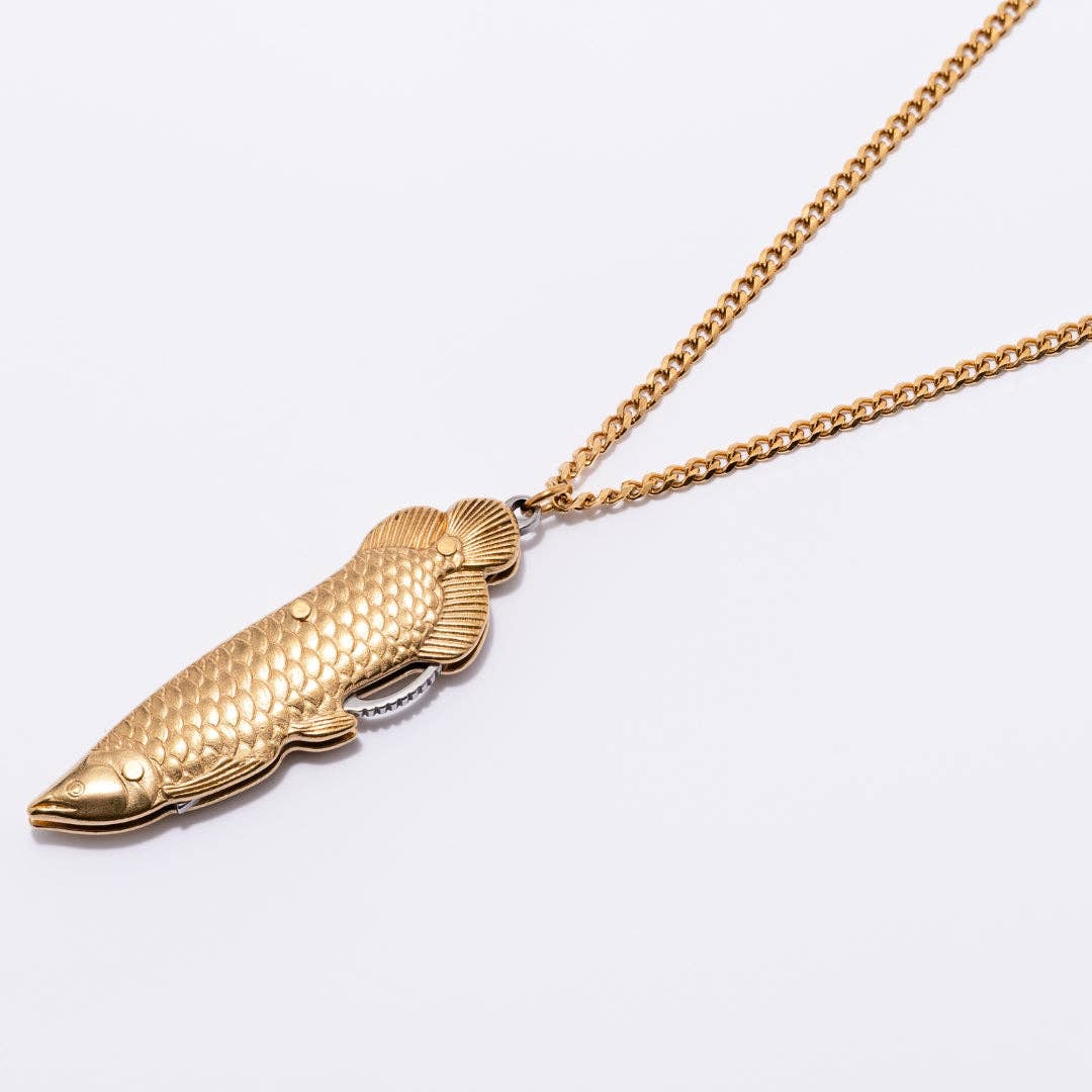 Fish Pocket Knife Necklace