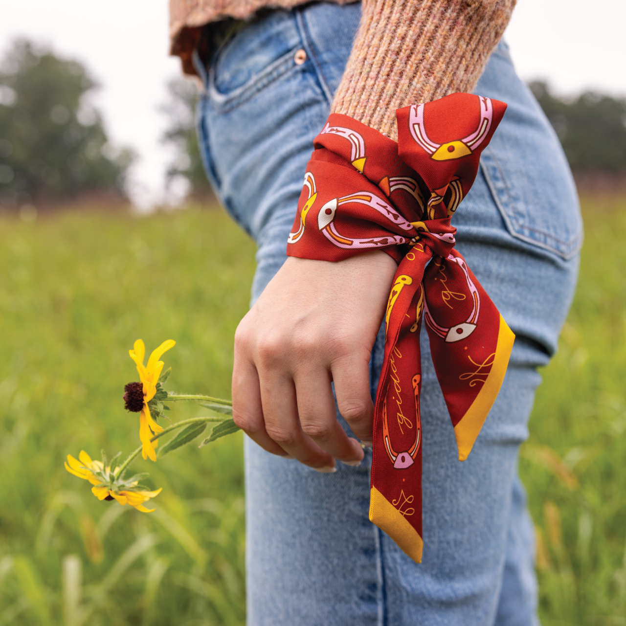 Giddy Up Silk Twilly Scarf