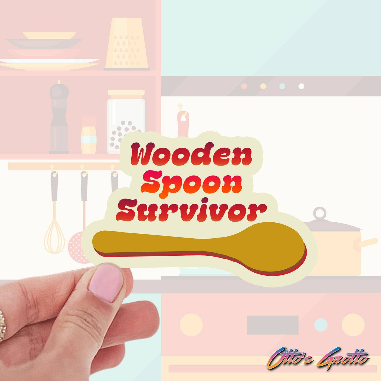 Wooden Spoon Survivor Sticker