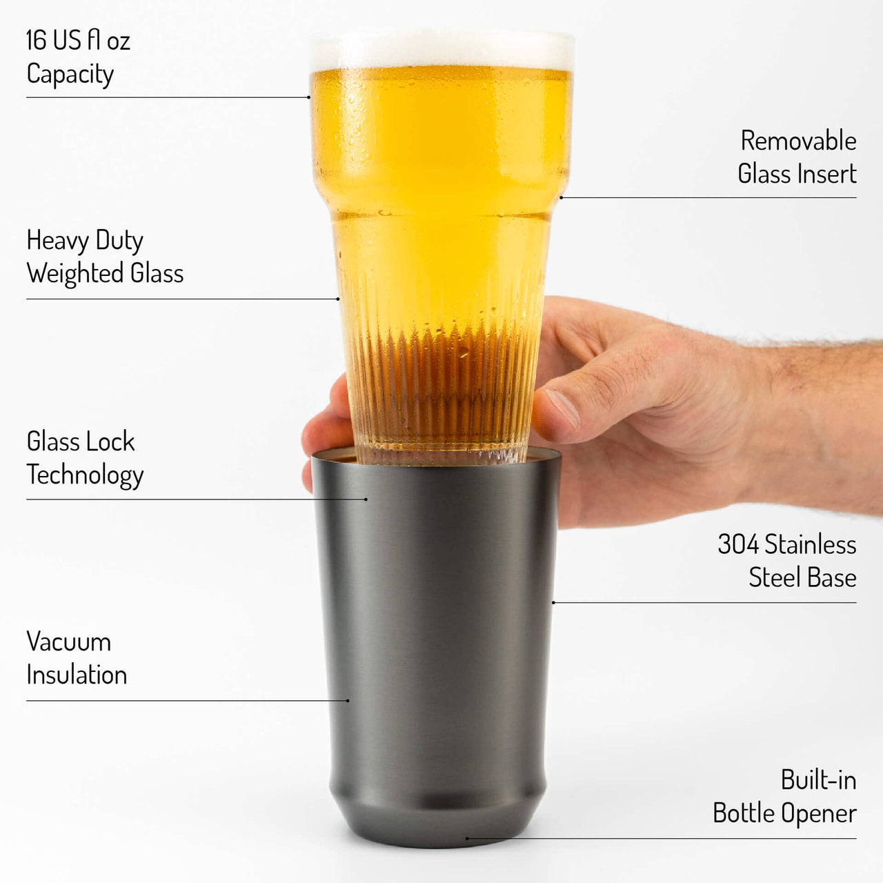Hybrid Pint Glass | Black