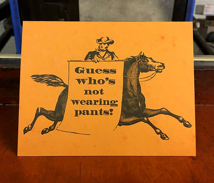 No Pants Greeting Card