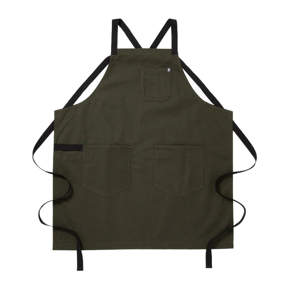 Olive Green Crossback Apron