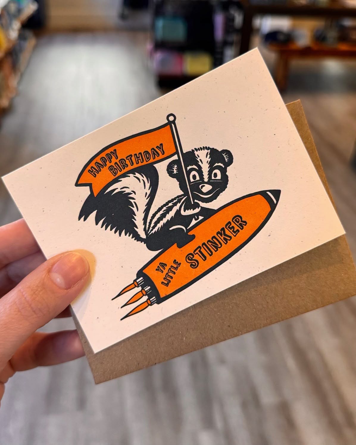 Skunk Birthday Greeting Card