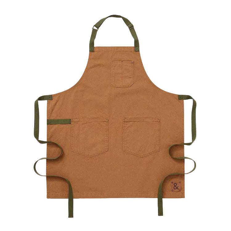 The Vintage Washed Essential Apron | Tobacco Leaf