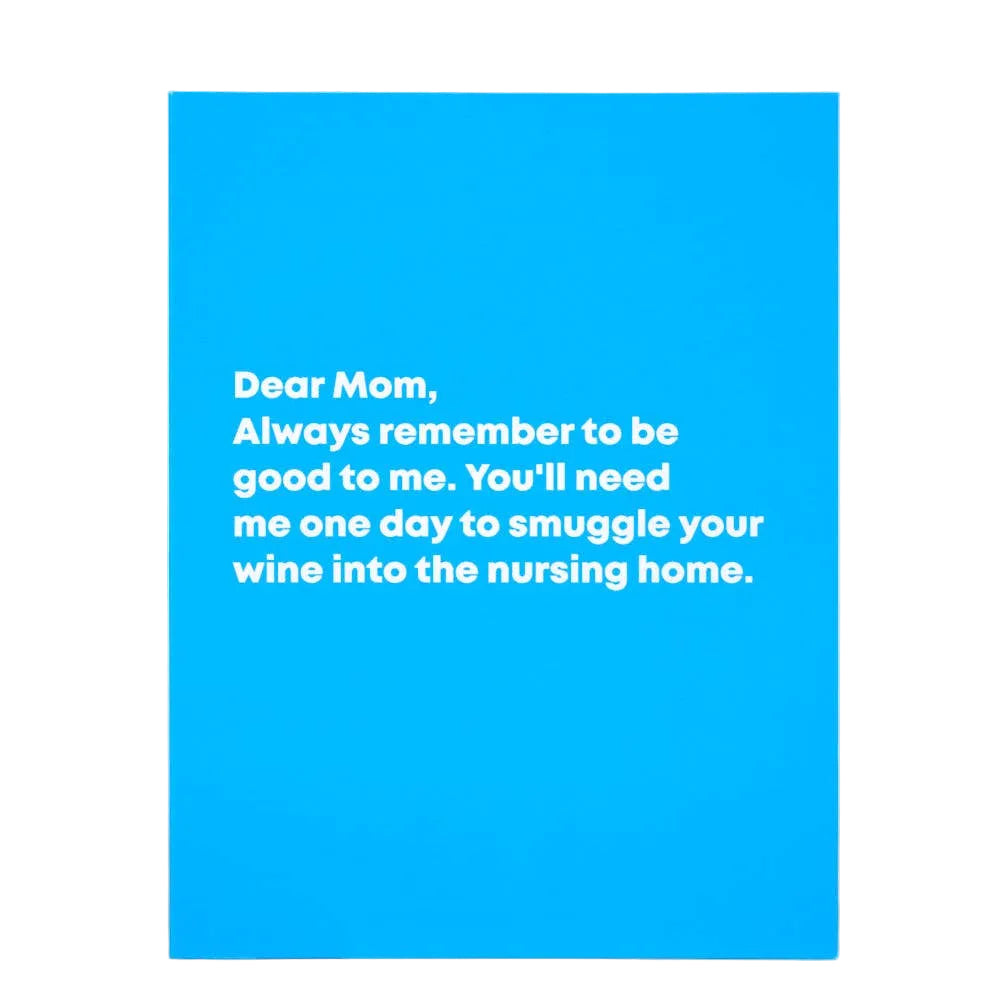 Smuggling Wine Mother's Day Card