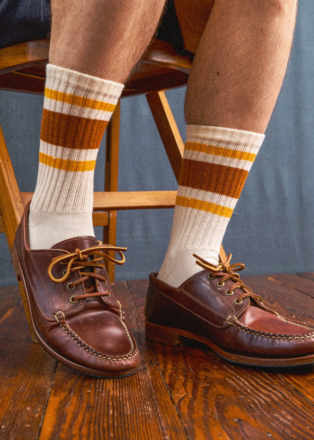 Retro Stripe Crew Sock | Texas Orange & Gold