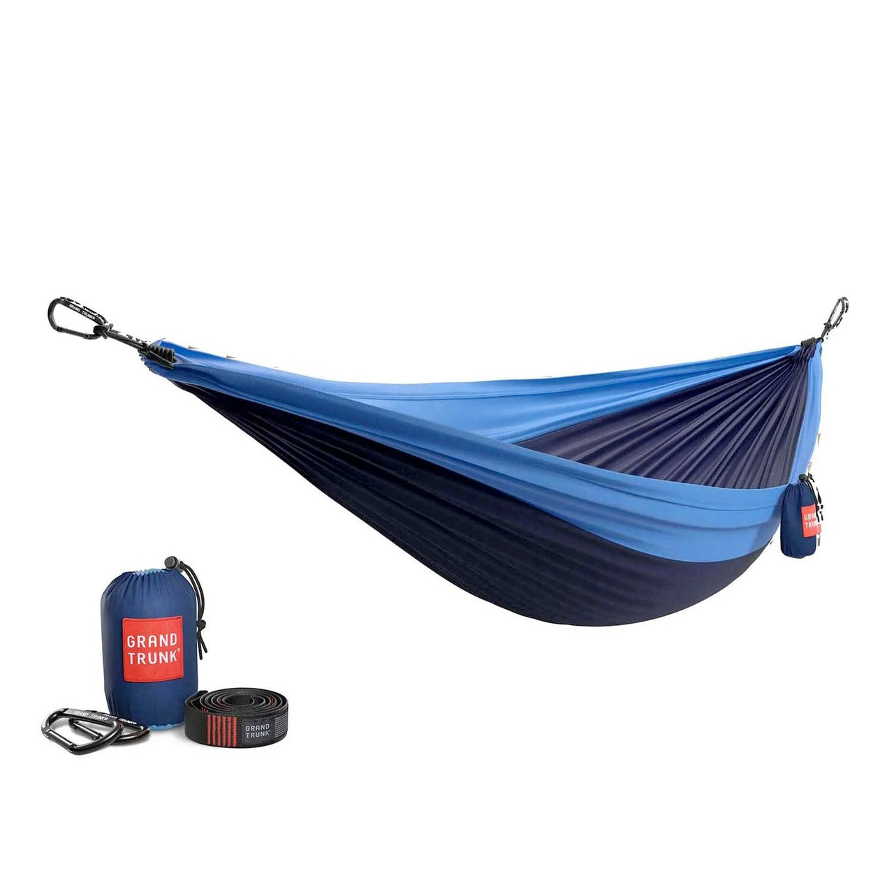 Double Deluxe Hammock With Straps | Navy & Light Blue