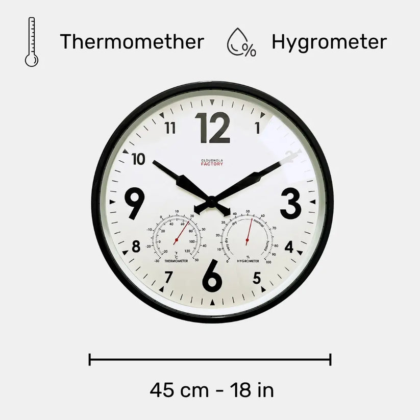 Factory Outdoor XL Wallclock | Black