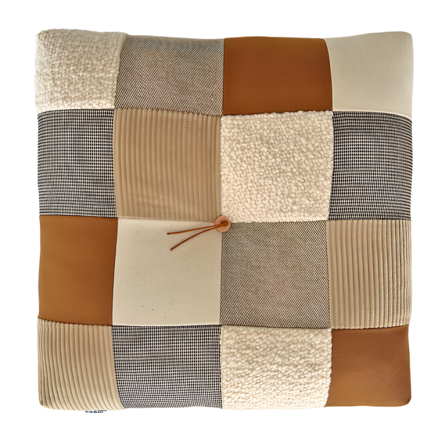 Froebel Indoor Pillow | Neutral Patchwork