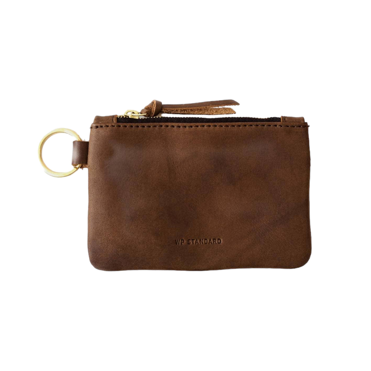 Leather Zip Key Pouch | Chocolate