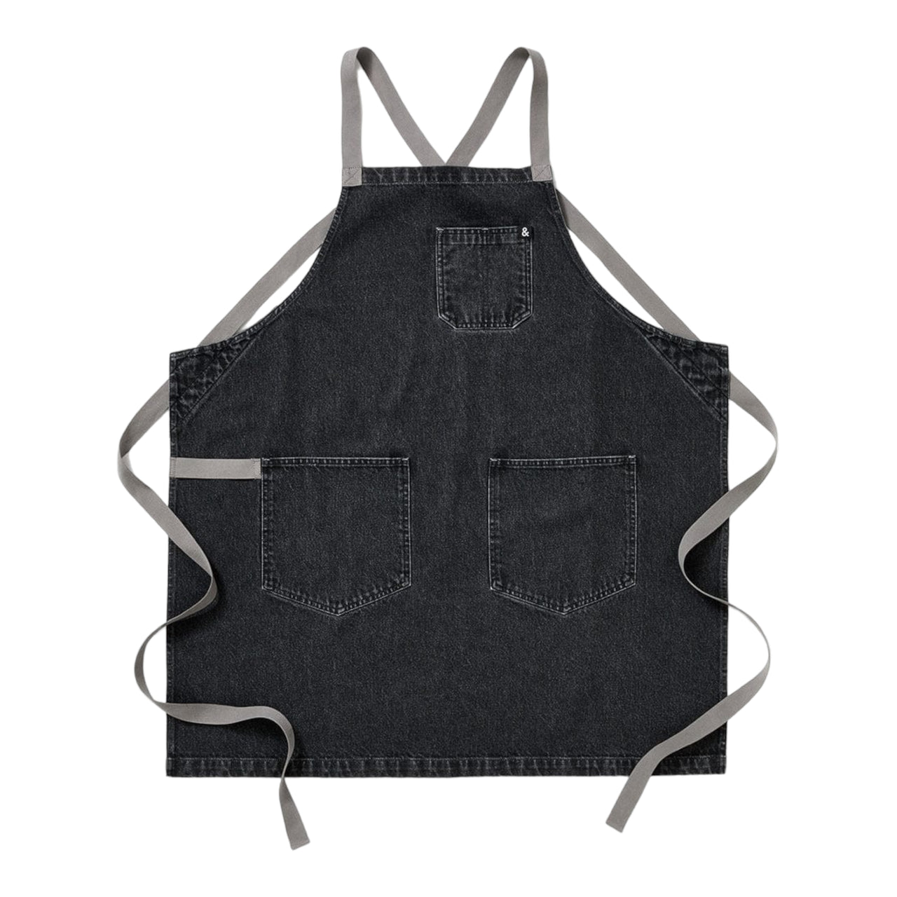 Oyster Grey Denim Crossback Apron