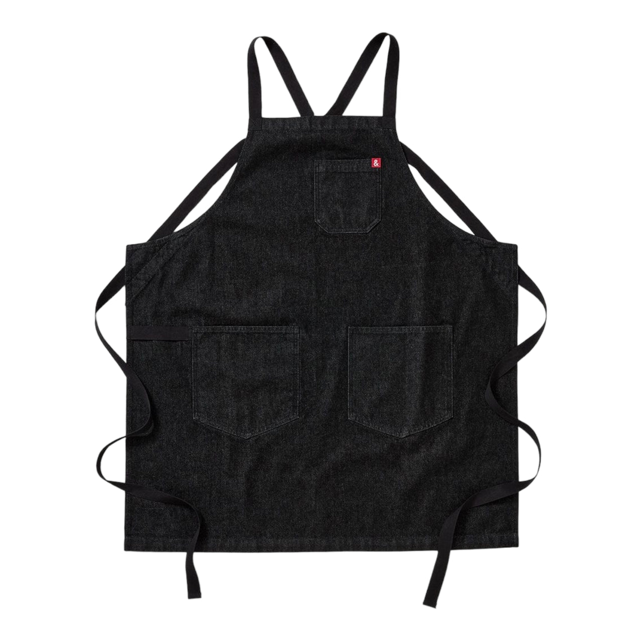 Abalone Black Denim Crossback Apron
