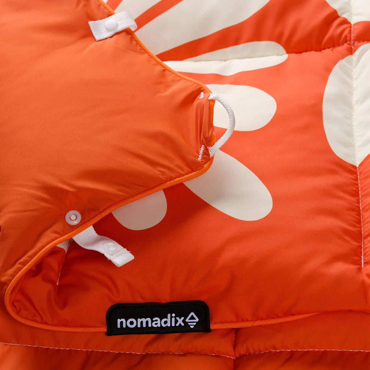 Puffer Blanket | Big Flowers Expedition Orange
