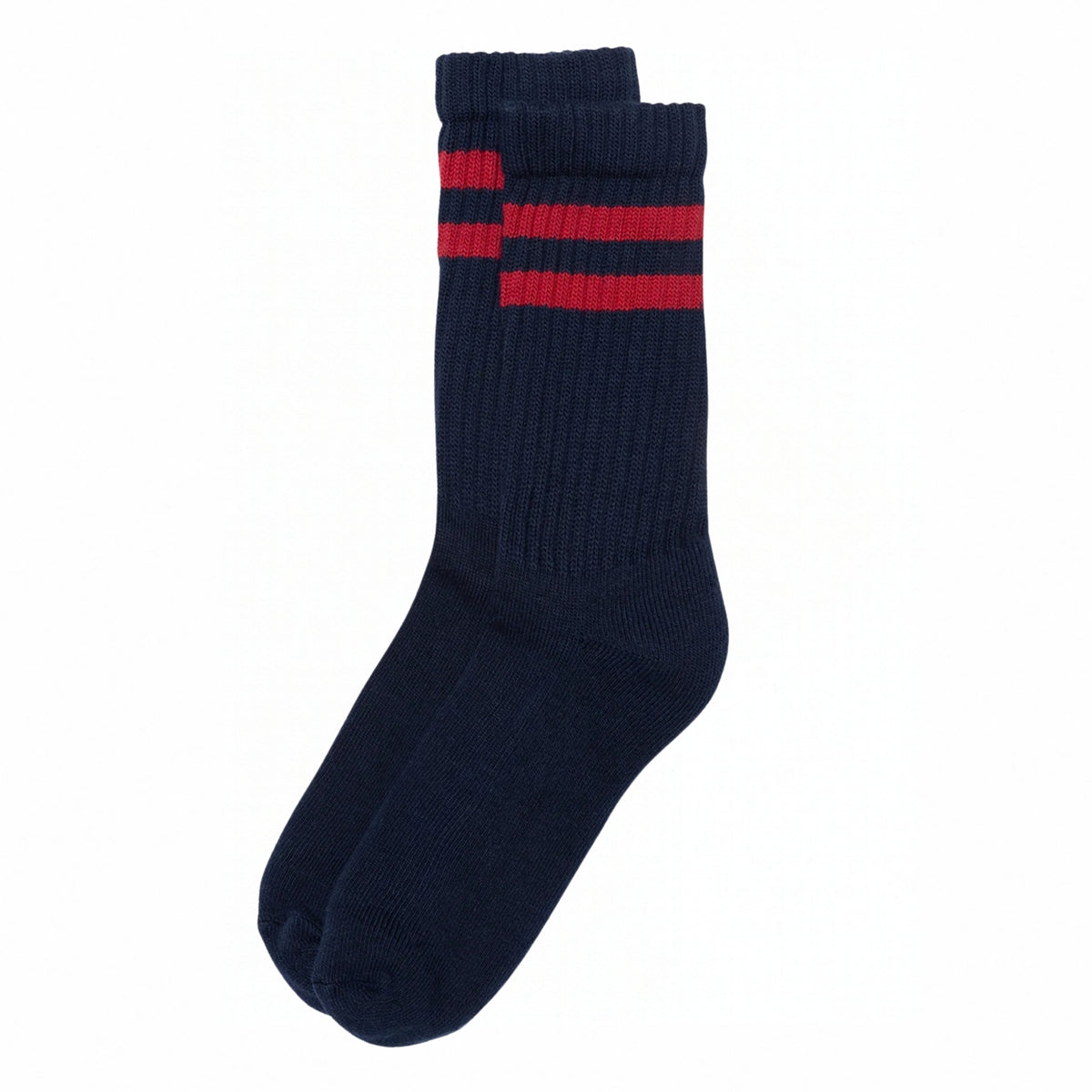 Retro Double Stripe Sock | Navy & red
