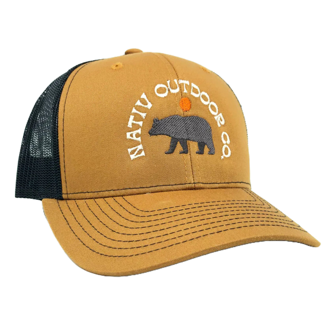Black Bear Trucker Hat | Rust & Black