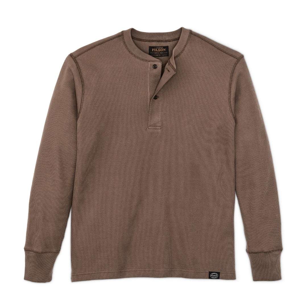 Waffle Knit Henley | Brown