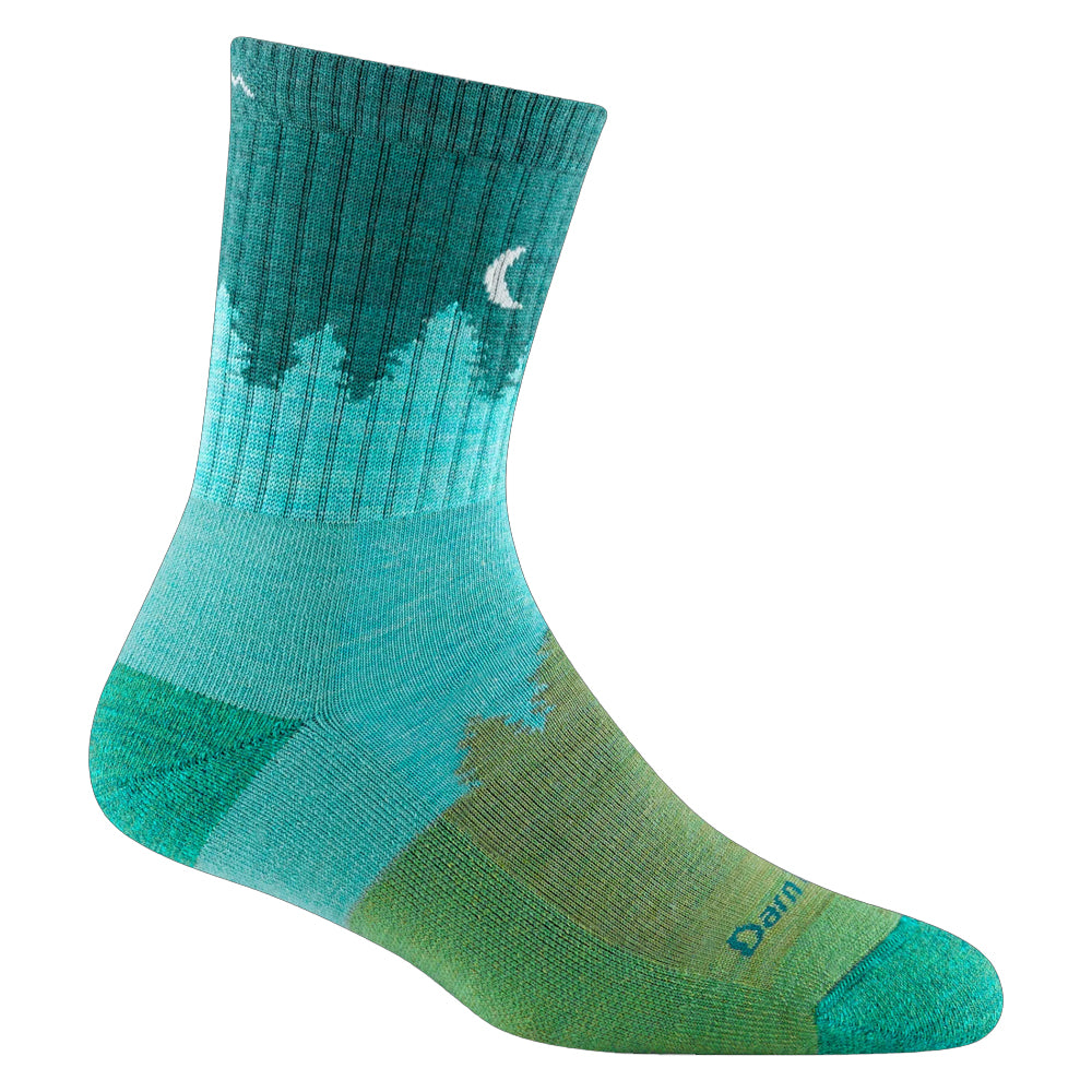 Women's Treeline Micro Crew Midweight w Cushion Sock | Aqua