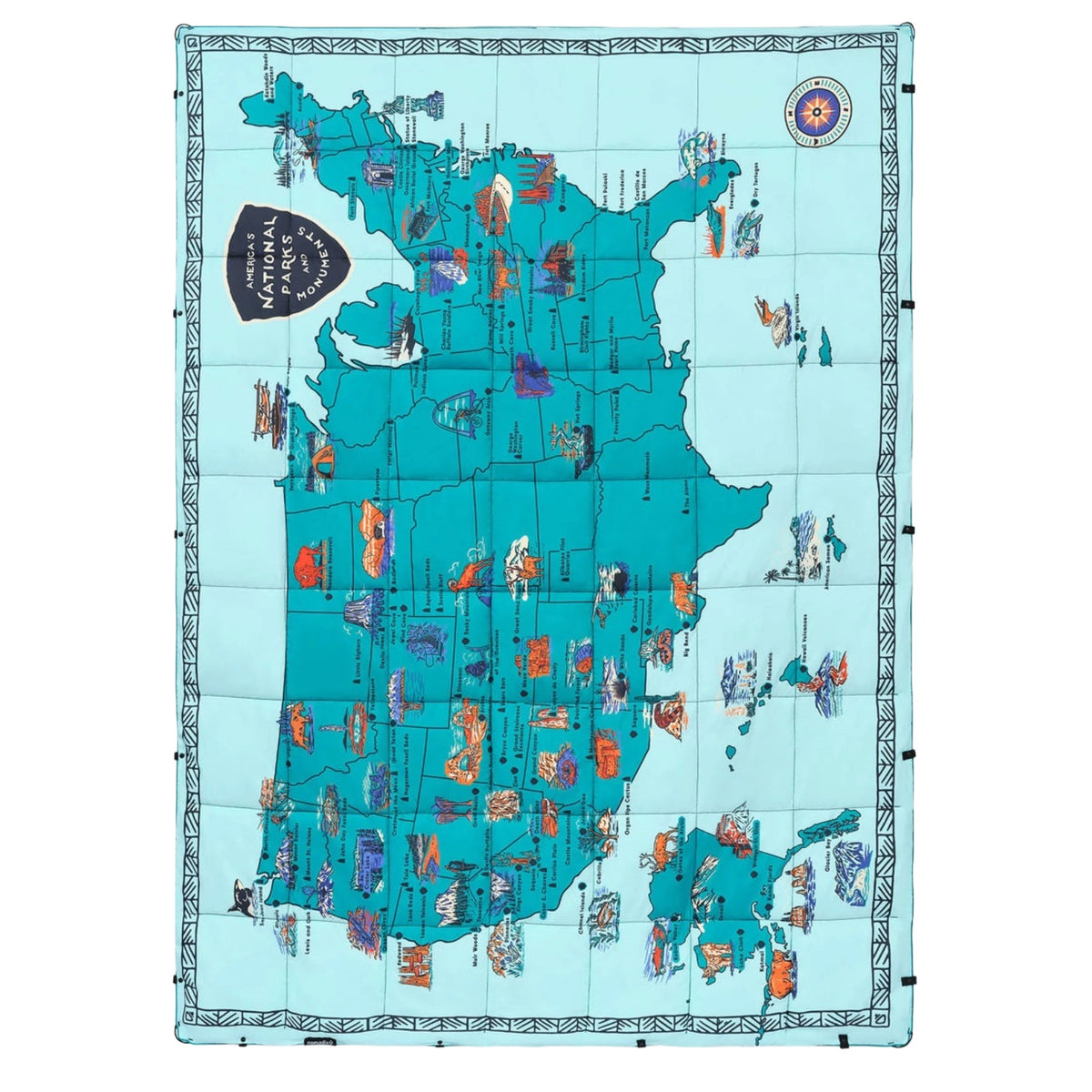 Puffer Blanket | National Parks and Monuments Map