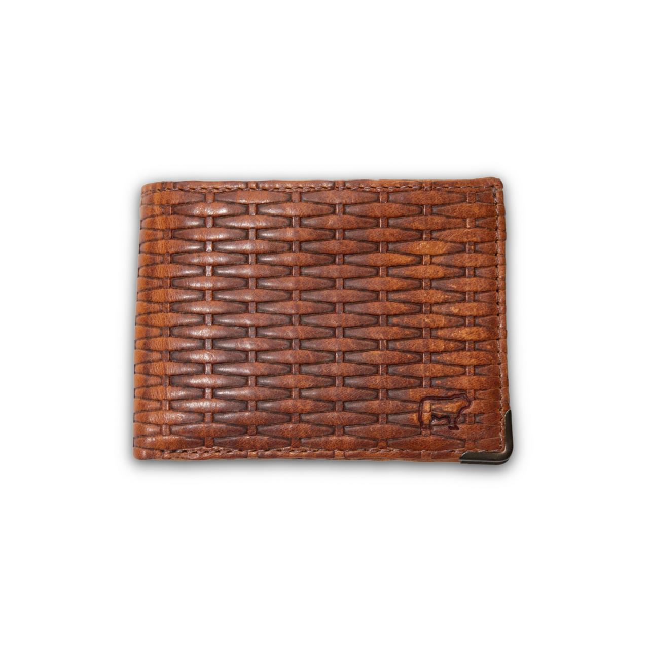 The Industrialist Billfold | Cognac Basketweave