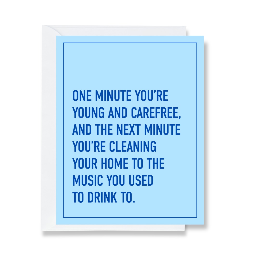 Cleaning to Drinking Music Card