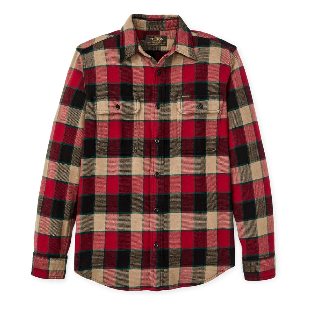 Vintage Flannel Work Shirt | Red & Cream Plaid