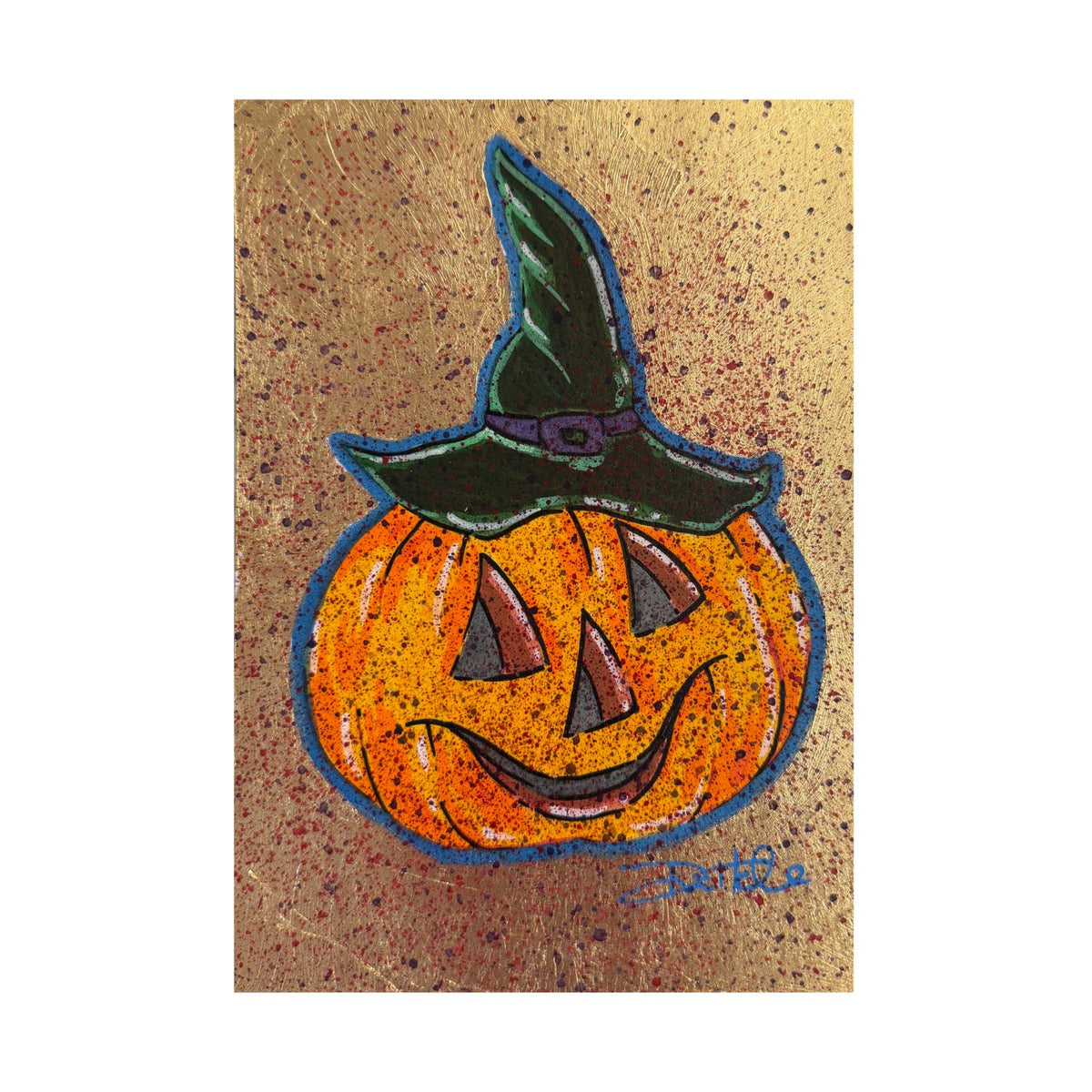 Vintage Gilded Pumpkin Paintings