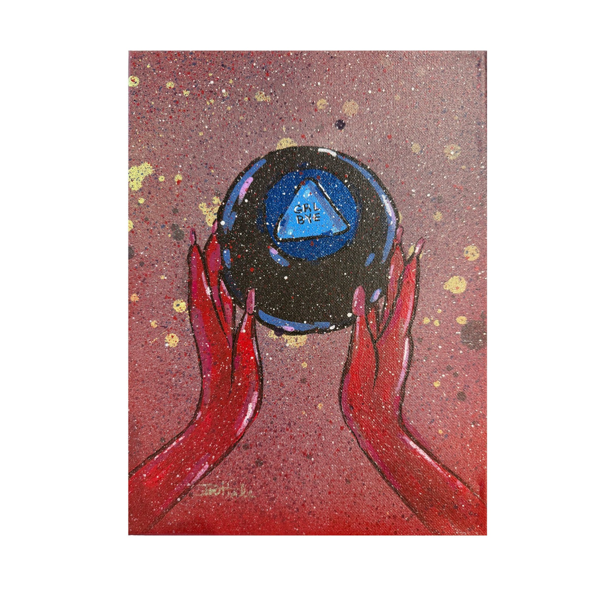 Magic 8 Ball Grl Bye on Canvas