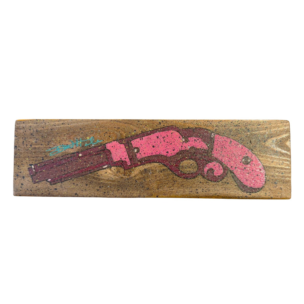 Colorful Pistol Painted on Panel