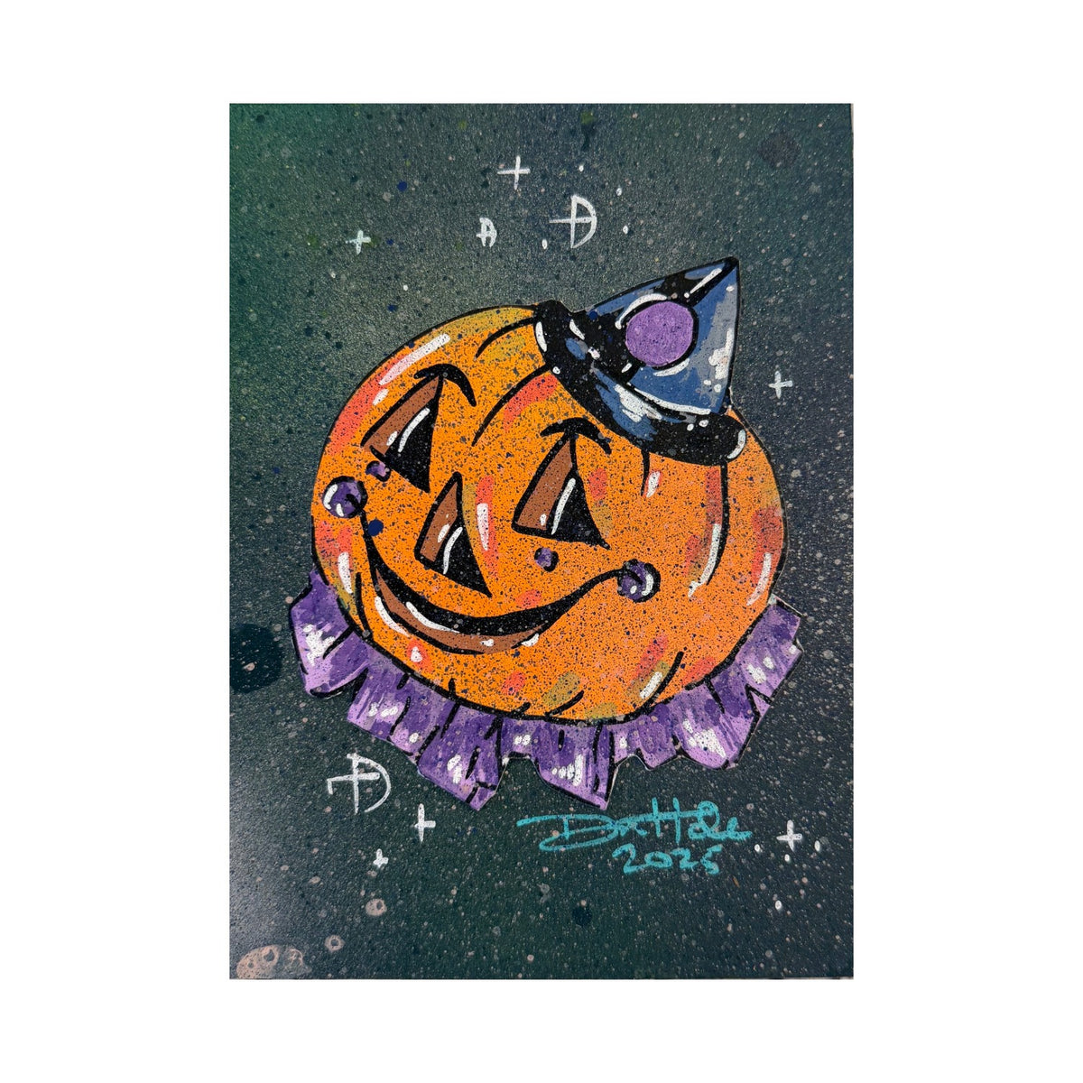 Purple Pumpkin Clown Painting