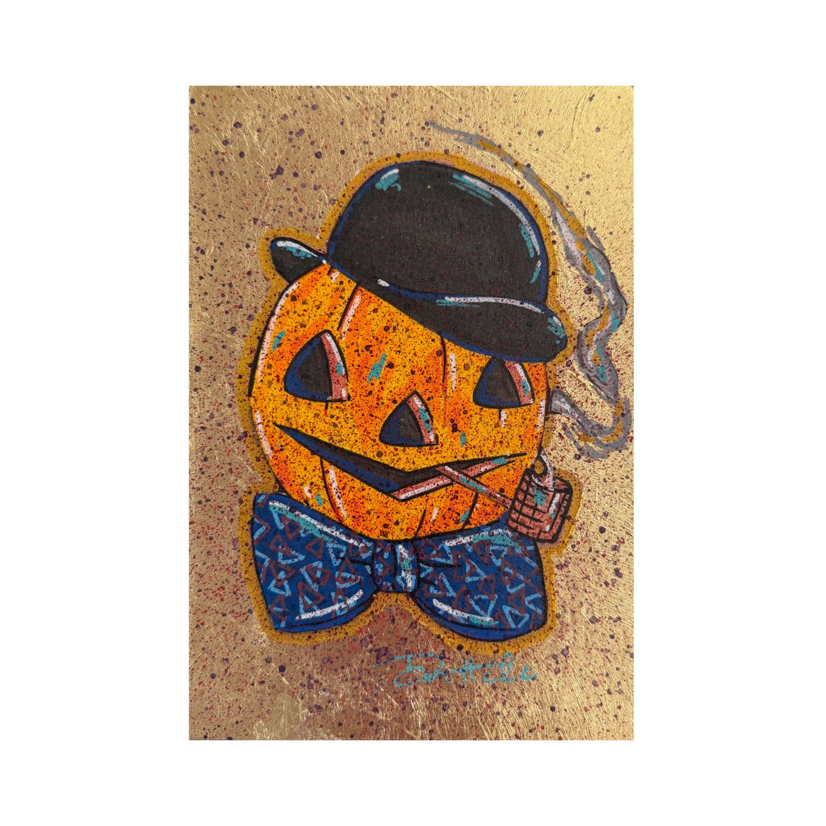 Vintage Gilded Pumpkin Paintings